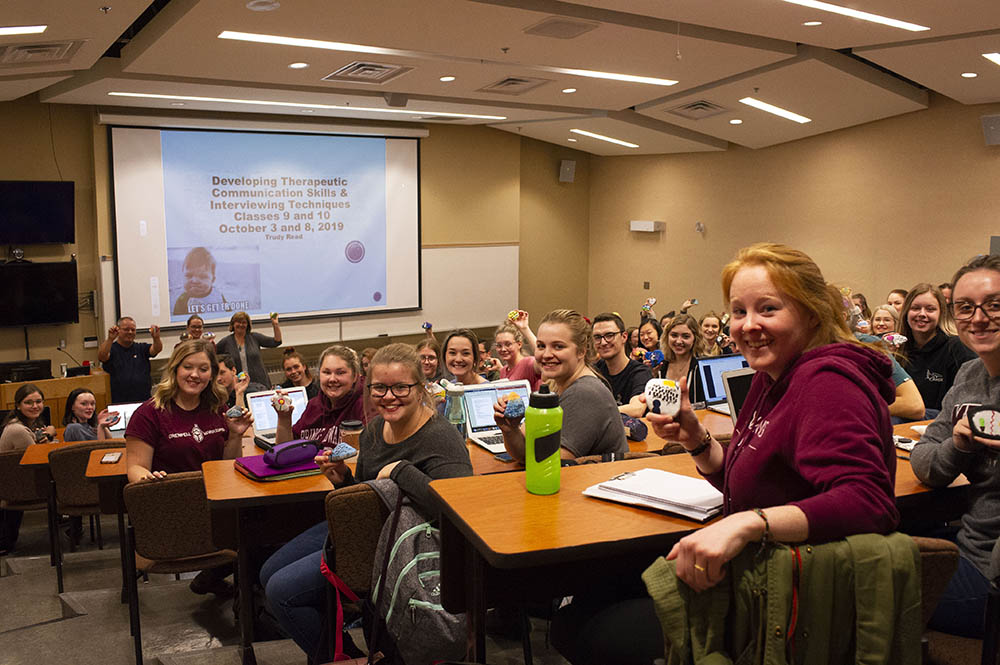 Nursing students in the Developing Therapeutic Relationships class